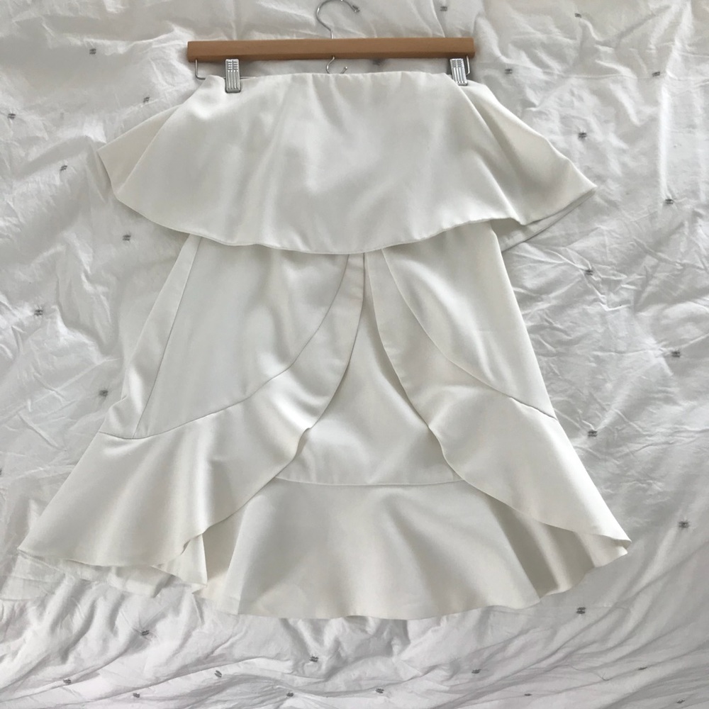 White strapless mini dress